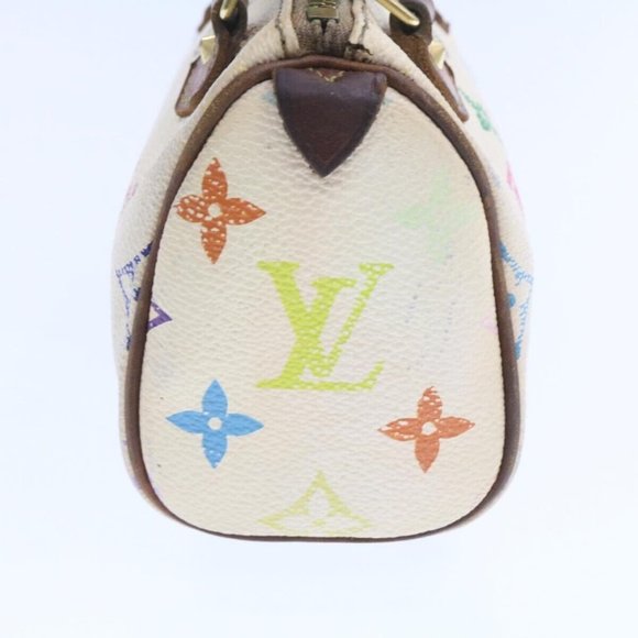 LOUIS VUITTON Monogram Multicolor Mini Speedy Hand Bag White - Picture 16 of 16